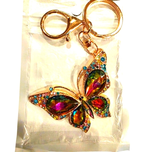 SOLD 9/1 LIVE SHOW Fashion Trendy Beautiful Iridescent Butterfly Bling Charm - Picture 2 of 2